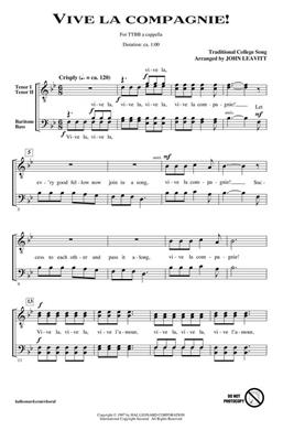 Vive la compagnie!: (Arr. John Leavitt): Lower Voices A Cappella