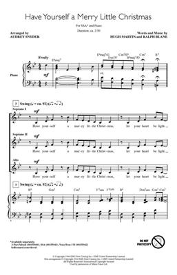 Have Yourself a Merry Little Christmas: (Arr. Audrey Snyder): Upper Voices And Accomp.