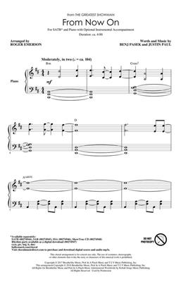 Benj Pasek: From Now On (from The Greatest Showman): (Arr. Roger Emerson): Mixed Choir And Accomp.