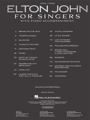 Elton John: Elton John for Singers: Vocal And Piano