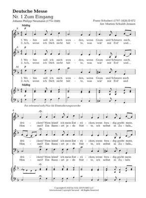 Franz Schubert: Deutsche Messe D872: (Arr. Morten Schuldt-Jensen): Mixed Choir A Cappella