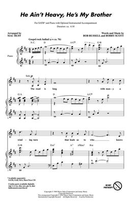 He Ain't Heavy...He's My Brother: (Arr. Mac Huff): Mixed Choir And Accomp.