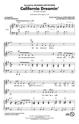 The Mamas and The Papas: California Dreamin': (Arr. Roger Emerson): Upper Voices And Accomp.