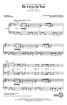 Jay Rifkin: He lives in you: (Arr. Mark Brymer): Mixed Choir And Accomp.