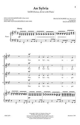 Franz Schubert: An Sylvia: (Arr. Ragnar Bohlin): Mixed Choir And Accomp.