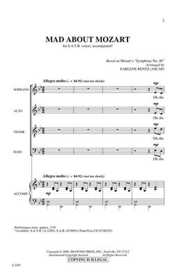 Wolfgang Amadeus Mozart: Mad about Mozart: (Arr. Earlene Rentz): Mixed Choir And Piano/Organ
