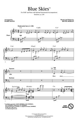 Blue Skies: (Arr. Mark Hayes): Mixed Choir And Accomp.