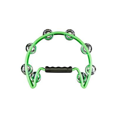 8' Green Cut-Away Plastic Tambourine