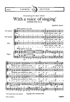 Martin Shaw: With A Voice Of Singing: Upper Voices And Piano/Organ