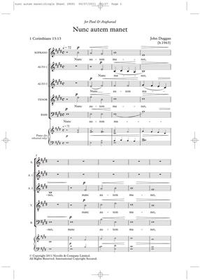 John Duggan: Nunc Autem Manet (Novello New Choral Series): Mixed Choir And Accomp.