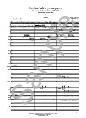 Benet Casablancas: Tres Interludios Para Orquesta: Chamber Ensemble