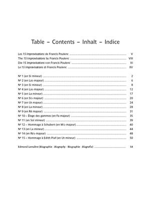 Francis Poulenc: 15 Improvisations For Piano: Piano Solo