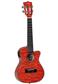 Tiare Deluxe Quilted Maple Concert Ukulele Red
